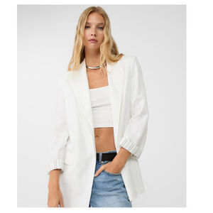 Zara Linen blend open front blazer Size XS